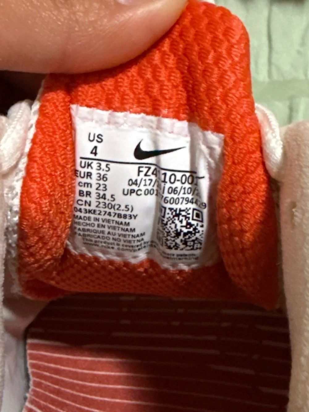 Nike Kids White, Black & Red Air-Cushion Sneakers